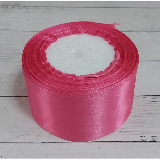 ОПТ Ленты атласные однотонные 5 см*25 ярдов цв. розовый 89, цена за катушку